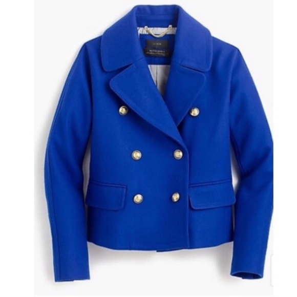 J. Crew Melton wool royal blue coat size 10 - Picture 2 of 14